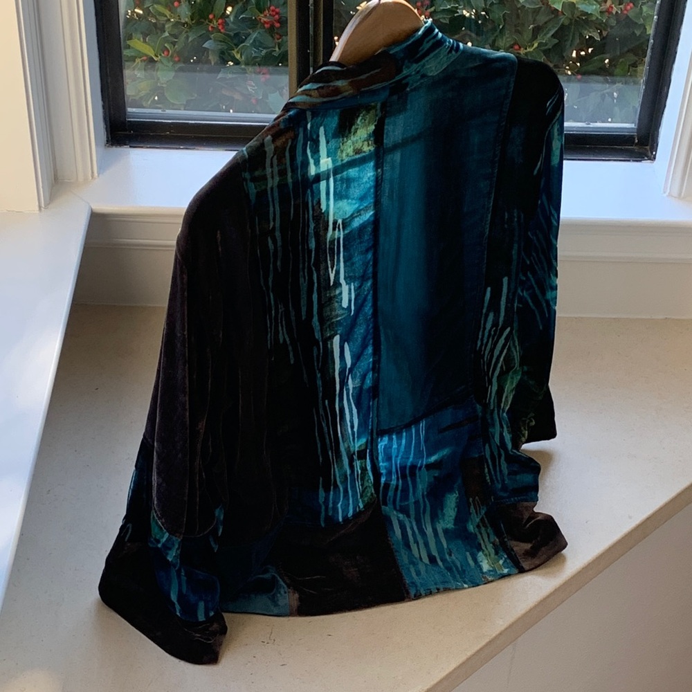 Chico's Elegant Blue and Black Women's Blazer - Picture 3 of 3